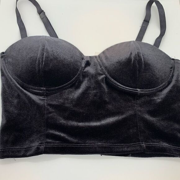 ❤️SOLD❤️Black Velvet Corset-Top |Size Medium| - Picture 3 of 6